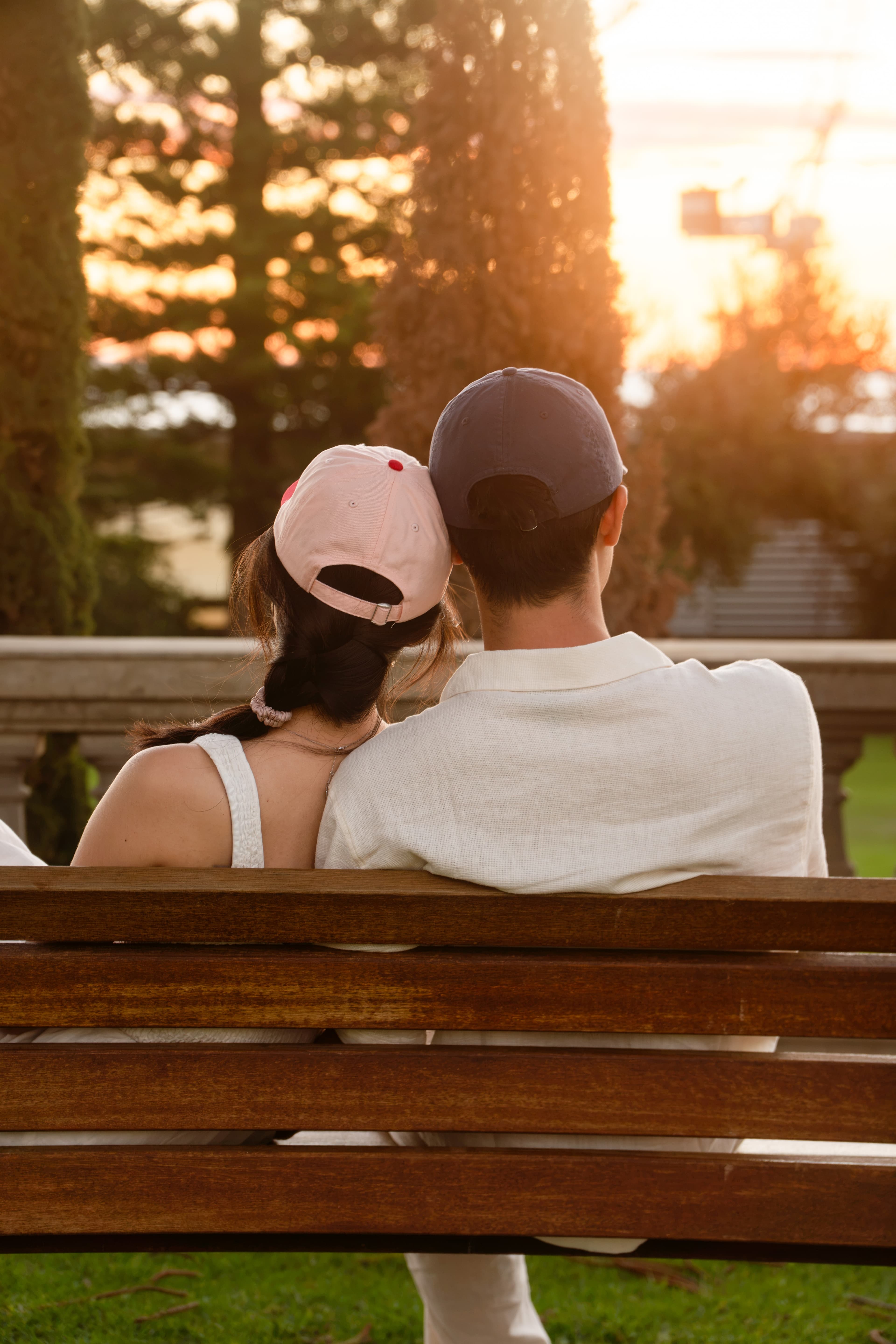 Hyde Park · bench at sunset
