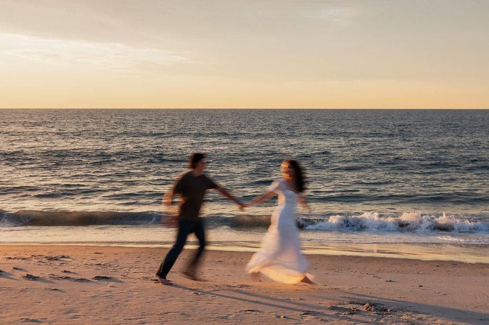 Reference — Sunset shoreline · motion blur